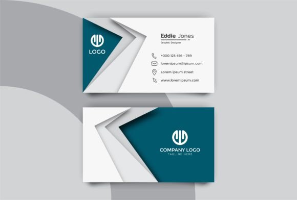 Abstract Cutting White Business Card Graphics