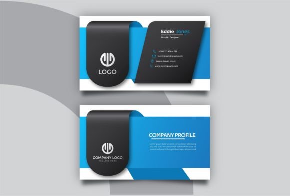 Black and Blue Creative Business Card Graphics