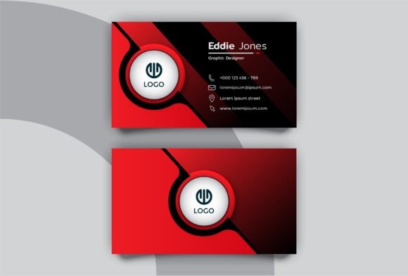 Black Red Company Business Card Graphics