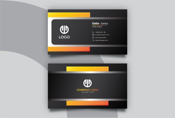 Corporate Black and Orange Business Card