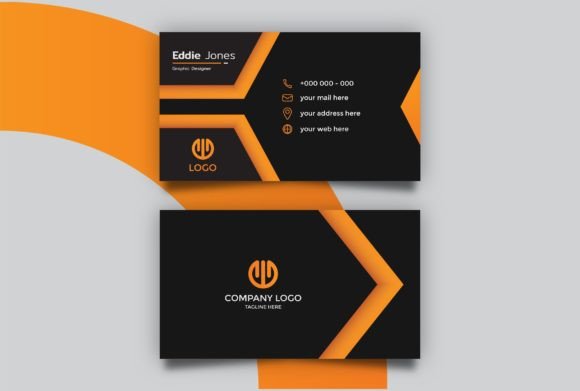 Corporate Orange and Black Business Card
