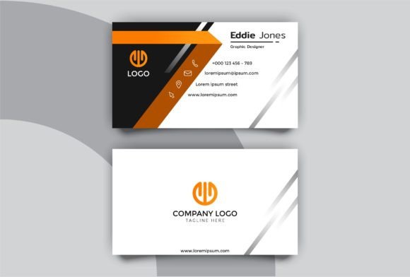 Creative Black Orange Business Card Graphics
