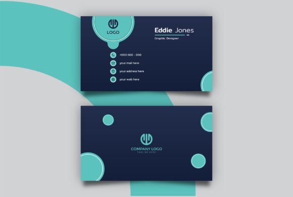 Creative Navy Business Card Template for Modern Print Templates