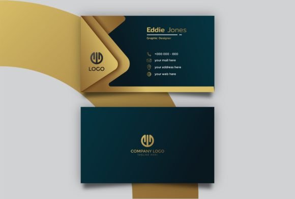 Gradient Golden Luxury Business Card Graphics