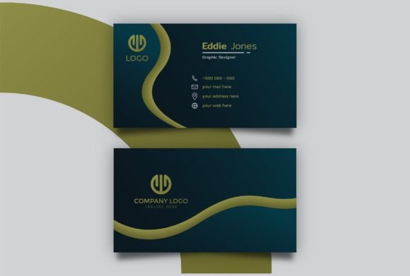 Luxury Dark Green Business Card Graphics