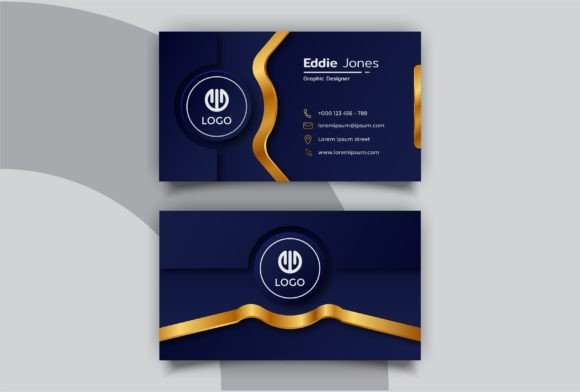 Luxury Golden Business Card Design Graphics