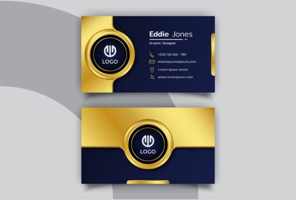 Luxury with Circle Business Card Graphics