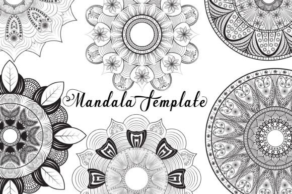 Mandala Set Graphics for Print Templates