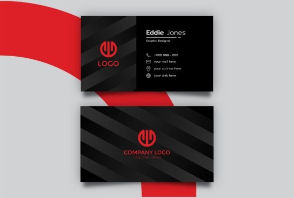 Minimal Black Business Card Template for Clean Web Design