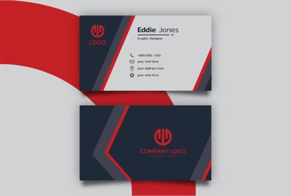Minimalist Red Business Card Template: A Clean Graphic Design Asset