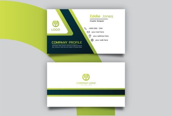 Modern Green Light Line Business Card