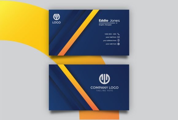 Navy and Orange Business Card Template