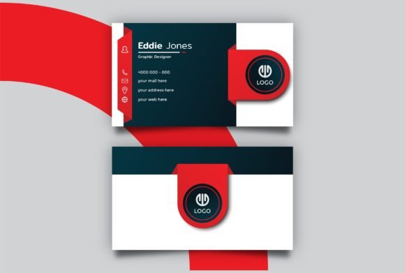 Professional Business Card Template Graphics for Print Templates