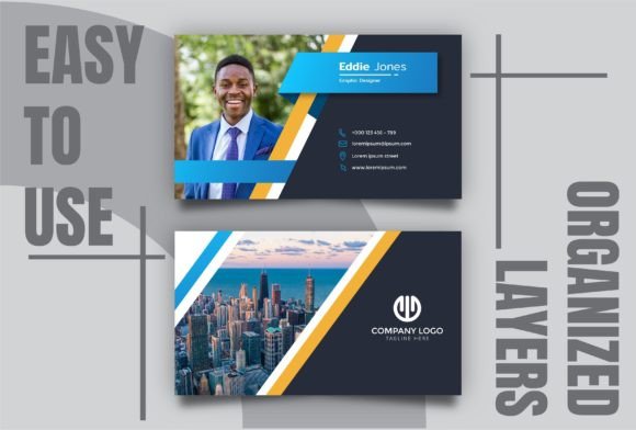 Professional Company Business Card Graphics for Print Templates