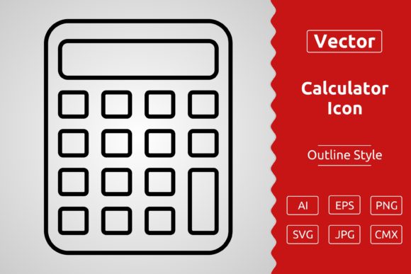 Vector Calculator Outline Icon Design Graphics